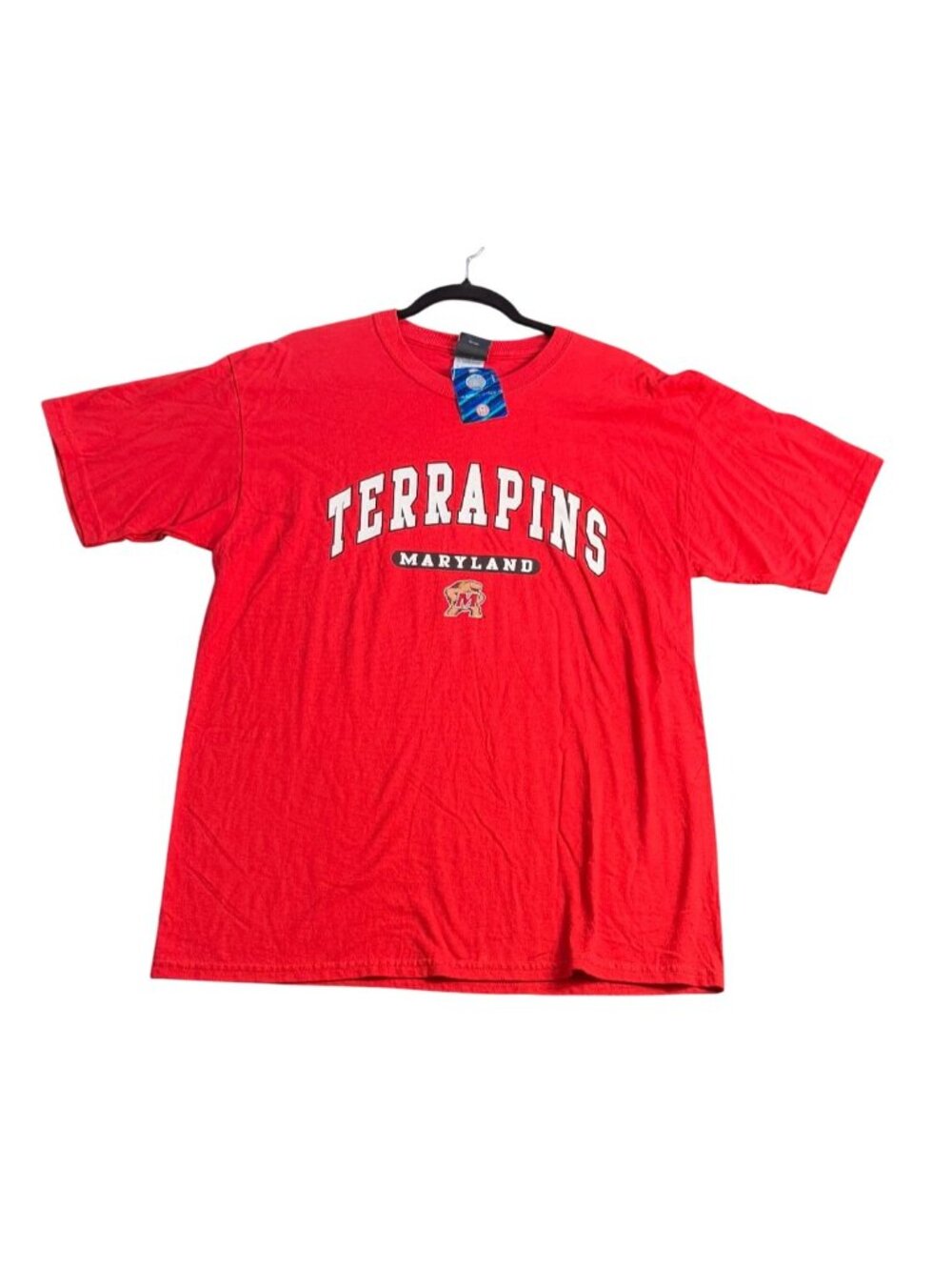 University Of Maryland Terrapins Red T-Shirt Old Varsity Brand Large New With Ta